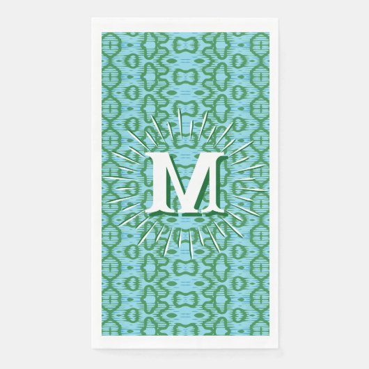 Boa Ripple in Grün + Aqua personalisiert Serviette (Vorderseite)