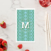 Boa Ripple in Grün + Aqua personalisiert Serviette (Beispiel)