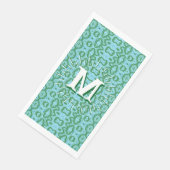 Boa Ripple in Grün + Aqua personalisiert Serviette (Ecke)