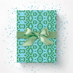 Boa Ripple in Grün und Türkis Geschenkpapier