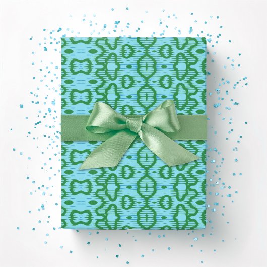 Boa Ripple in Grün und Türkis Geschenkpapier