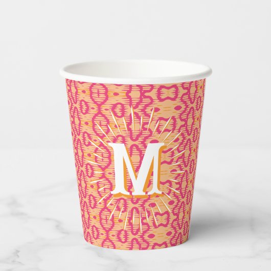 Boa Ripple in Pink + Orange Personalized Pappbecher (Rückseite)