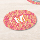 Boa Ripple in Pink + Orange Personalized Runder Pappuntersetzer (Angewinkelt)