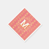 Boa Ripple in Pink + Orange Personalized Serviette (Ecke)