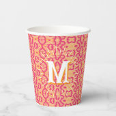 Boa Ripple in Rosa + Orange Personalisiert Pappbecher (Rückseite)
