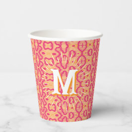 Boa Ripple in Rosa + Orange Personalisiert Pappbecher