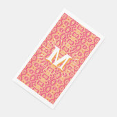 Boa Ripple in Rosa + Orange Personalisiert Serviette (Ecke)