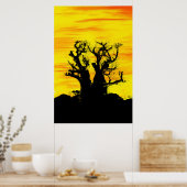 Boab Tree in Oils Archival Print Poster (Küche)