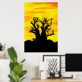 Boab Tree in Oils Archival Print Poster (Heimbüro)