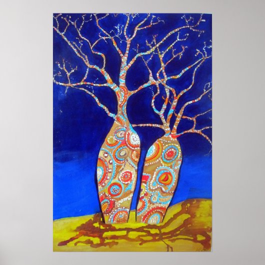 Boab Trees in der Nacht Poster (Vorne)