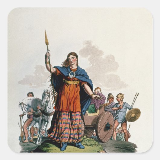 Boadicea, Königin der Iceni Quadratischer Aufkleber (Vorderseite)