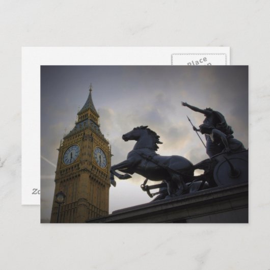 Boadicea Statue - Elizabeth Tower - Postkarte (Vorne/Hinten)