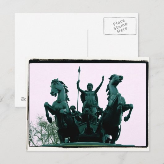Boadicea Statue - Westminster Bridge - London Card Postkarte (Vorne/Hinten)