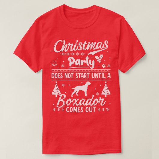 Boador Dog Tree Weihnachtsmann Party Haustier Hund T-Shirt (Design vorne)
