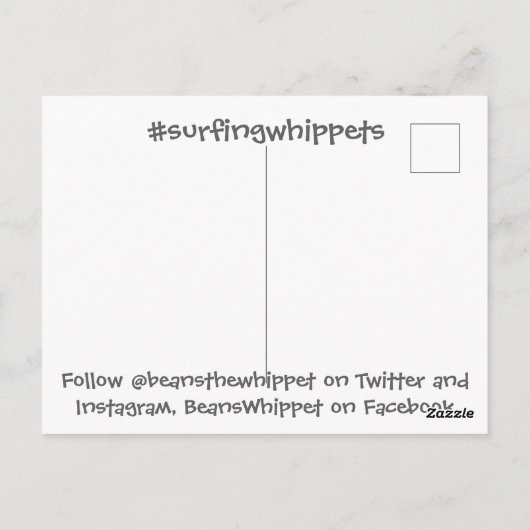 Boans Surfdog Postkarte (Rückseite)