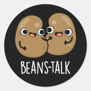 Boans Talk Funny Veggie Bean Pun Dark BG Runder Aufkleber