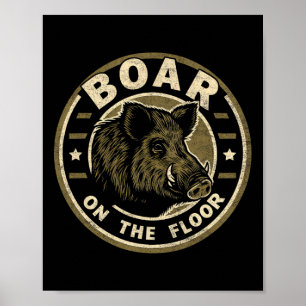 Boar auf dem Boden Vintage traditionelle Tattoo Wi Poster