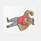 Boar Bodybuilder Bodybuilding Muscles Fleecedecke (Vorderseite (Horizontal))