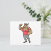 Boar Bodybuilder Bodybuilding Muskeln Postkarte (Stehend Vorderseite)