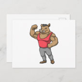Boar Bodybuilder Bodybuilding Muskeln Postkarte (Vorne/Hinten)