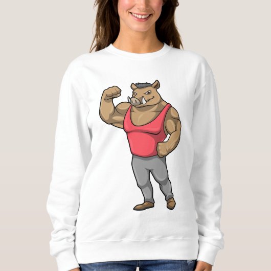 Boar Bodybuilder Bodybuilding Muskeln Sweatshirt (Vorderseite)