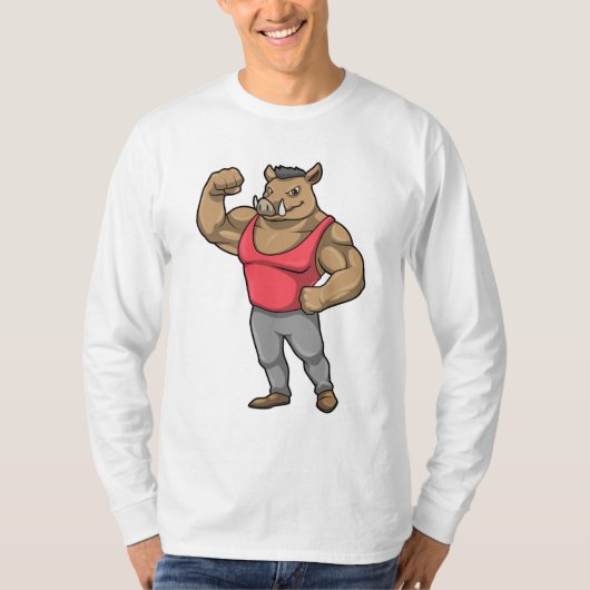 Boar Bodybuilder Bodybuilding Muskeln T-Shirt (Vorderseite)