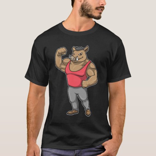 Boar Bodybuilder Bodybuilding Muskeln T-Shirt (Vorderseite)