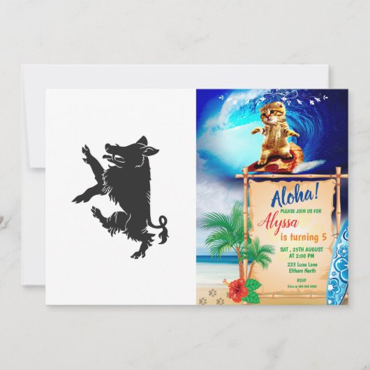 Boar Dancing heraldry Silhouette Einladung (Vorderseite)