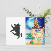 Boar Dancing heraldry Silhouette Einladung (Stehend Vorderseite)