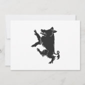 Boar Dancing heraldry Silhouette Einladung (Rückseite)