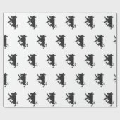 Boar Dancing heraldry Silhouette Geschenkpapier (Flach)