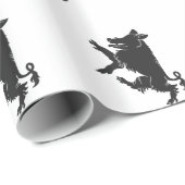 Boar Dancing heraldry Silhouette Geschenkpapier (Rolleneckpunkt)
