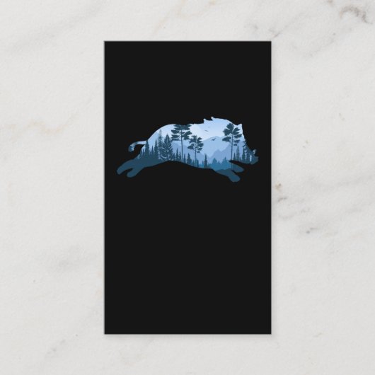 Boar Hog Forest Silhouette Visitenkarte (Vorderseite)