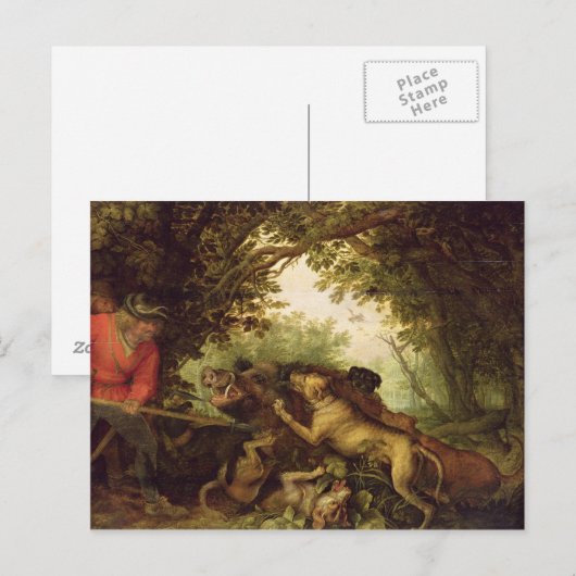 Boar Hunt, 1611 Postkarte (Vorne/Hinten)