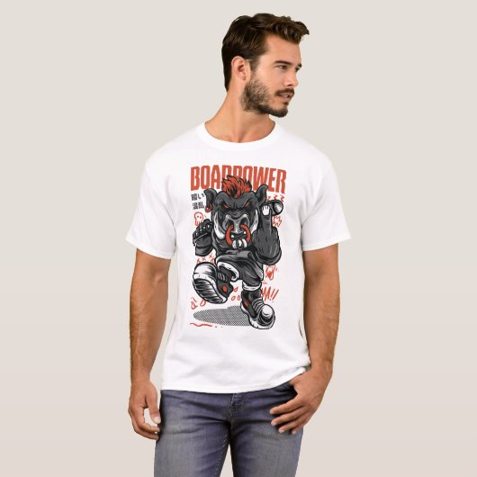 Boar-Power-Design T-Shirt (Vorne ganz)