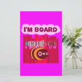 Board Bee Art Print Briefpapier (Stehend Vorderseite)