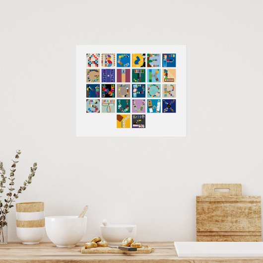 Board Game Alphabet Poster - Horizontal (Küche)