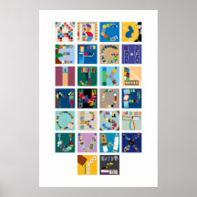Board Game Alphabet Poster - vertikal