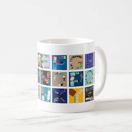 Board Game Alphabet Tasse (VorderseiteRechts)