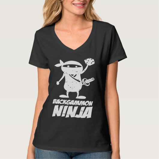 Board Game Backgammon Ninja T-Shirt (Vorderseite)