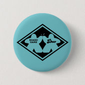 Board Game Duo Black Frame Pin Button (Vorderseite)