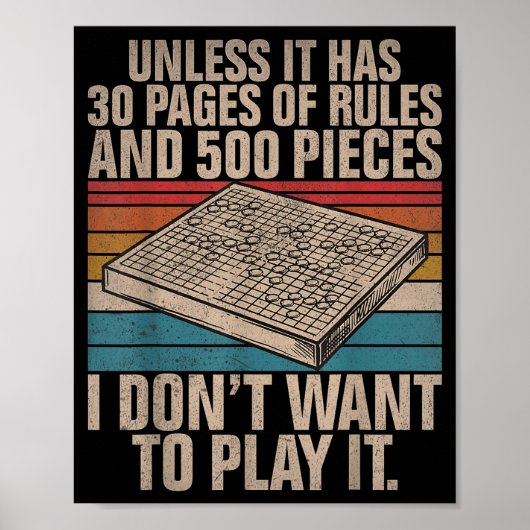 Board Game Joke Funny Board Game  Poster (Vorne)