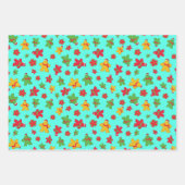 Board Game Meeple und Poinsettia Weihnachtsmuster Geschenkpapier Set (Vorderseite 2)