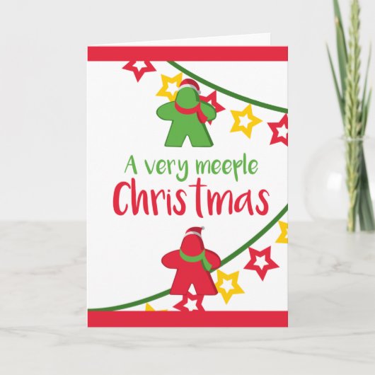 Board Game Meeple Weihnachten Karte (Vorderseite)