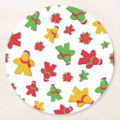 Board Game Meeple Weihnachtsmuster Runder Pappuntersetzer (Vorderseite)