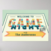 Board Game Night Sign Poster (Vorne)
