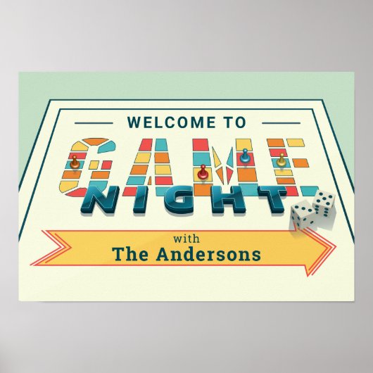 Board Game Night Sign Poster (Vorne)