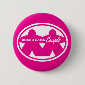 Board Game Pärchen White Frame Pin Button (Vorderseite)