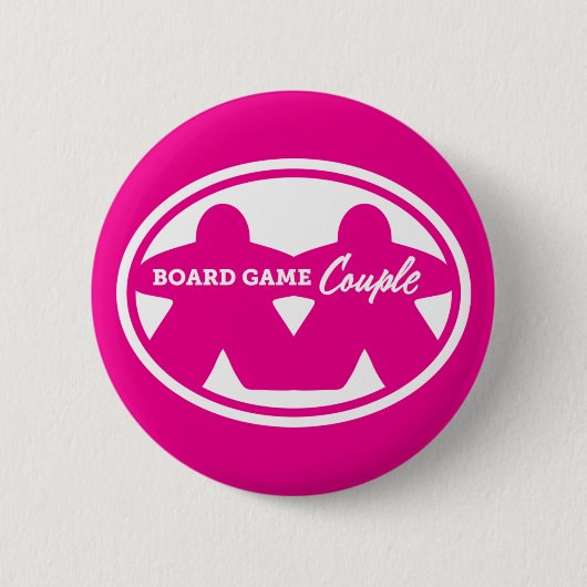 Board Game Pärchen White Frame Pin Button (Vorderseite)