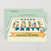 Board Game Party Einladen Postkarte (Vorne/Hinten)